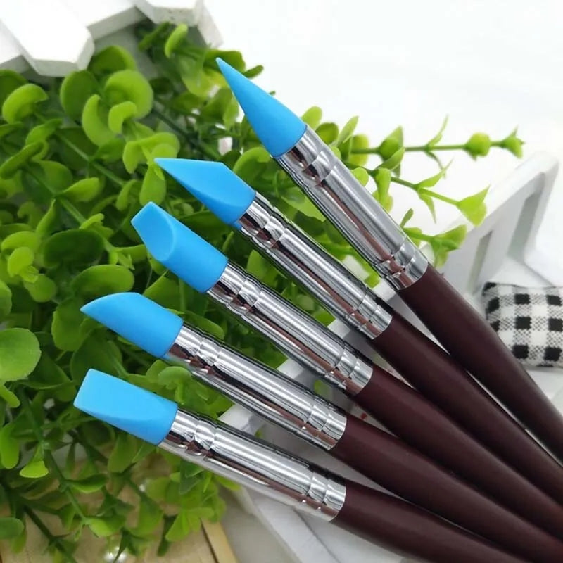 Kit Com 5 Estecas de Silicone Para Modelagem e Artesanato