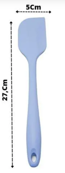 6 Espátulas 27 Cm Pão Duro Reforçada Silicone Maciço Multiuso