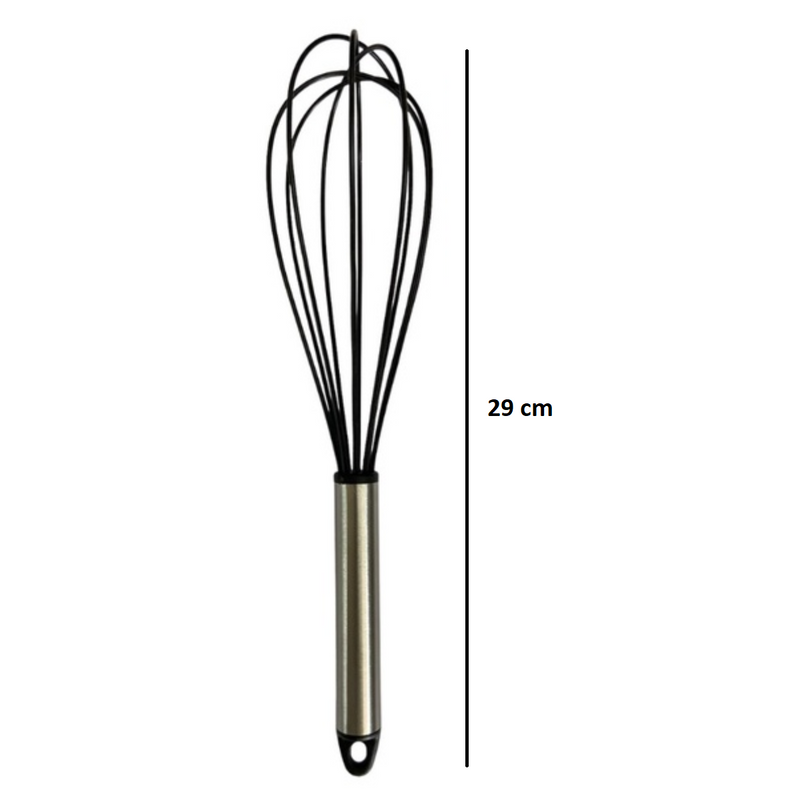 Fouet Batedor 29 Cm Inox Silicone Ovos Massas Bolos Cremes