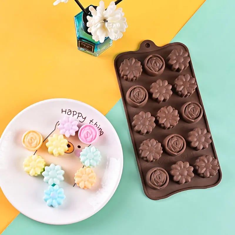 Molde de Silicone Para Chocolate e Bombom Rosa
