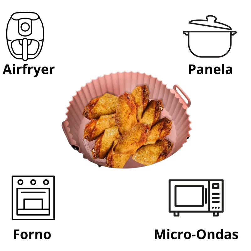 Forma Silicone Air Fryer Reutilizavel Protetor Microondas