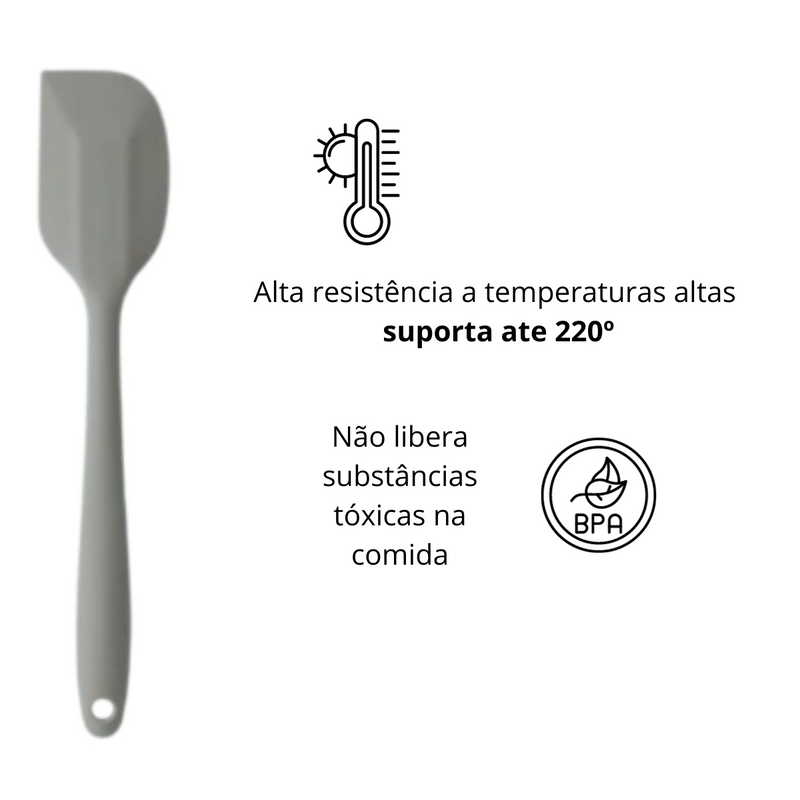 3 Espátulas De Cozinha Silicone Maciço Multiuso Pão Duro