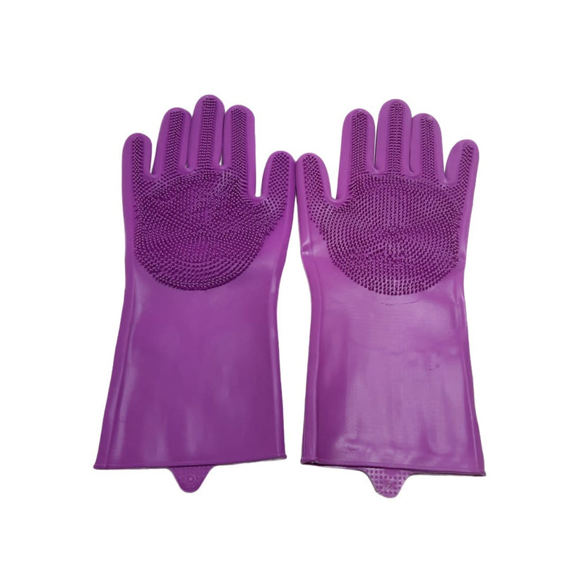 Par de Luvas de Silicone Esponja Multiuso