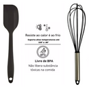Kit Utensílios Espátula Silicone + Fouet Batedor de Claras
