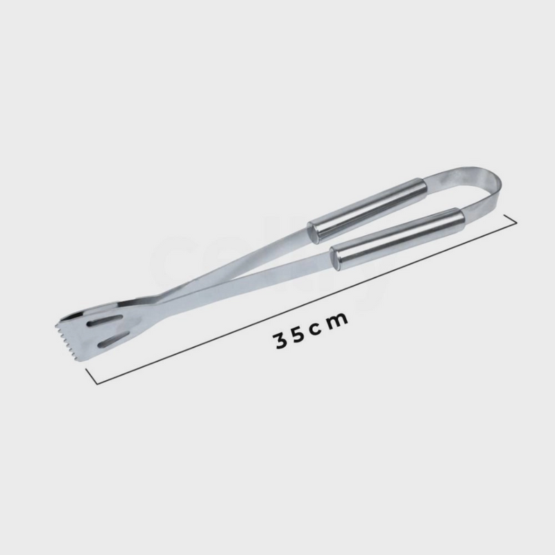 Kit Churrasco 7 Pçs Inox Garfo Espátula Pegador Espeto Com Estojo