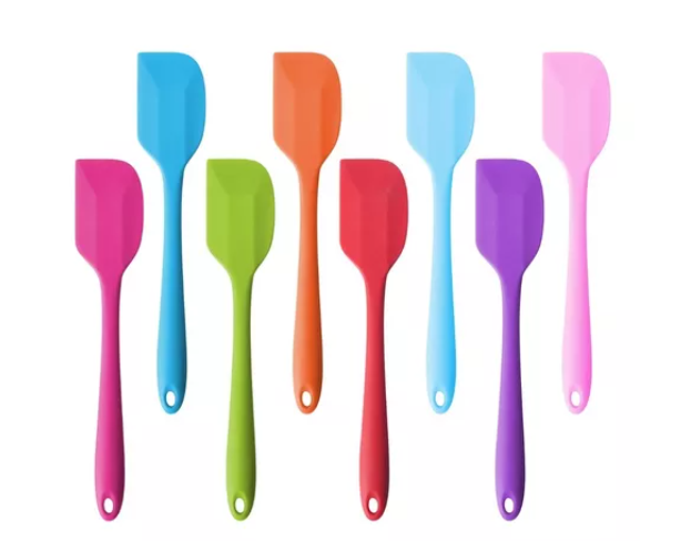6 Espátulas 27 Cm Pão Duro Reforçada Silicone Maciço Multiuso