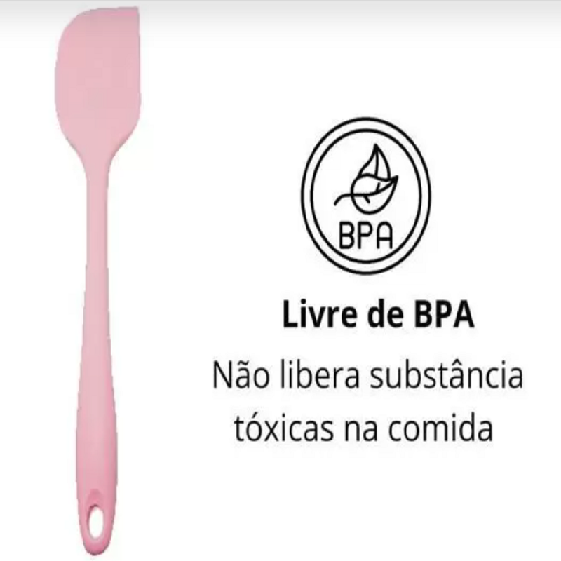 3 Espátulas De Cozinha Silicone Maciço Multiuso Pão Duro