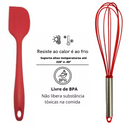 Kit Utensílios Espátula Silicone + Fouet Batedor de Claras