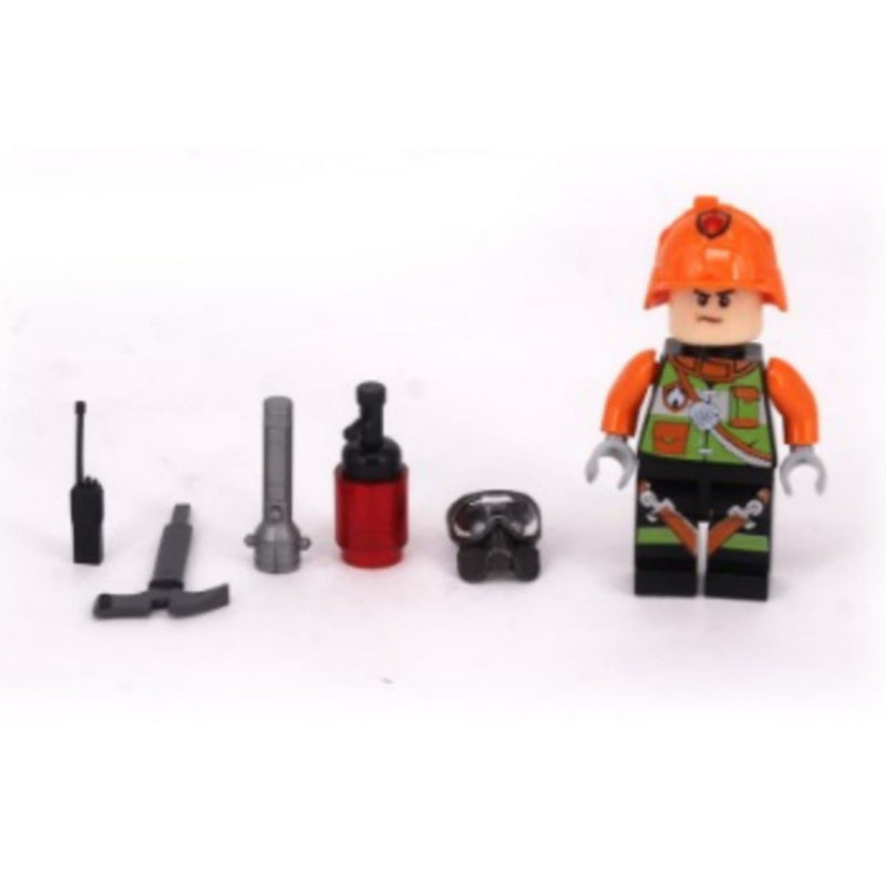 Boneco Play Box Bombeiro Fire Fighter Brinquedo Blocos