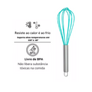 Fouet Batedor 29 Cm Inox Silicone Ovos Massas Bolos Cremes