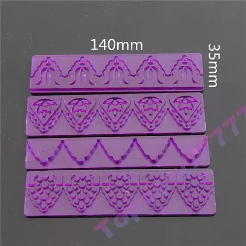 Kit De 4 Réguas Para Decorar Bolo Pasta Americana CM 318