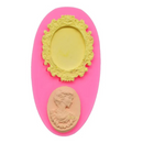 Molde de Silicone Com Moldura Camafeu Biscuit e Confeitaria