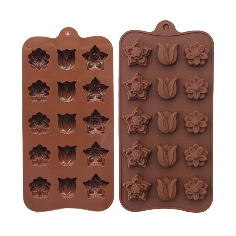 Molde de Silicone Para Chocolate e Bombom Tulipa