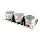 Porta Condimentos Magnético Inox 3 Peças