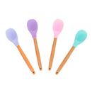 Colher Com Cabo de Madeira e Ponta de Silicone