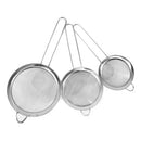 Kit Com 3 Peneiras de Aço Inoxidável - 8 Cm X 10 Cm X 12 Cm