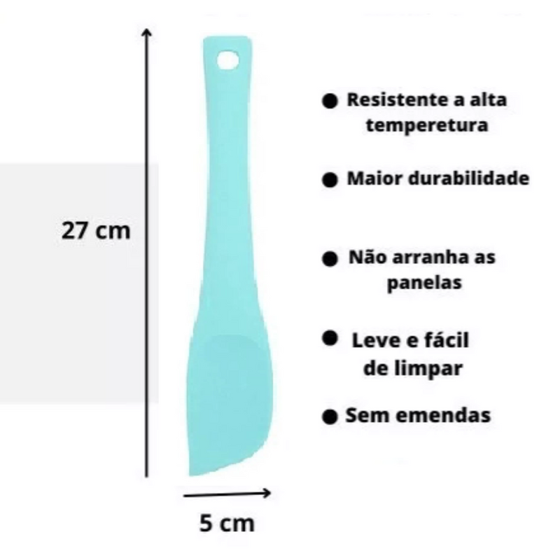 2 Espátulas Raspadoras Pão Duro Reforçada Ponta Firme Silicone