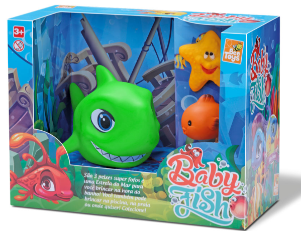 Brinquedo Boneco Tubarão Baby Fish Várias Cores Bee Toys