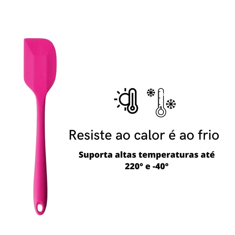 3 Espátulas De Cozinha Silicone Maciço Multiuso Pão Duro