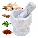 Pilão De Marmore e Socador De Alho Temperos De Cozinha Cinza