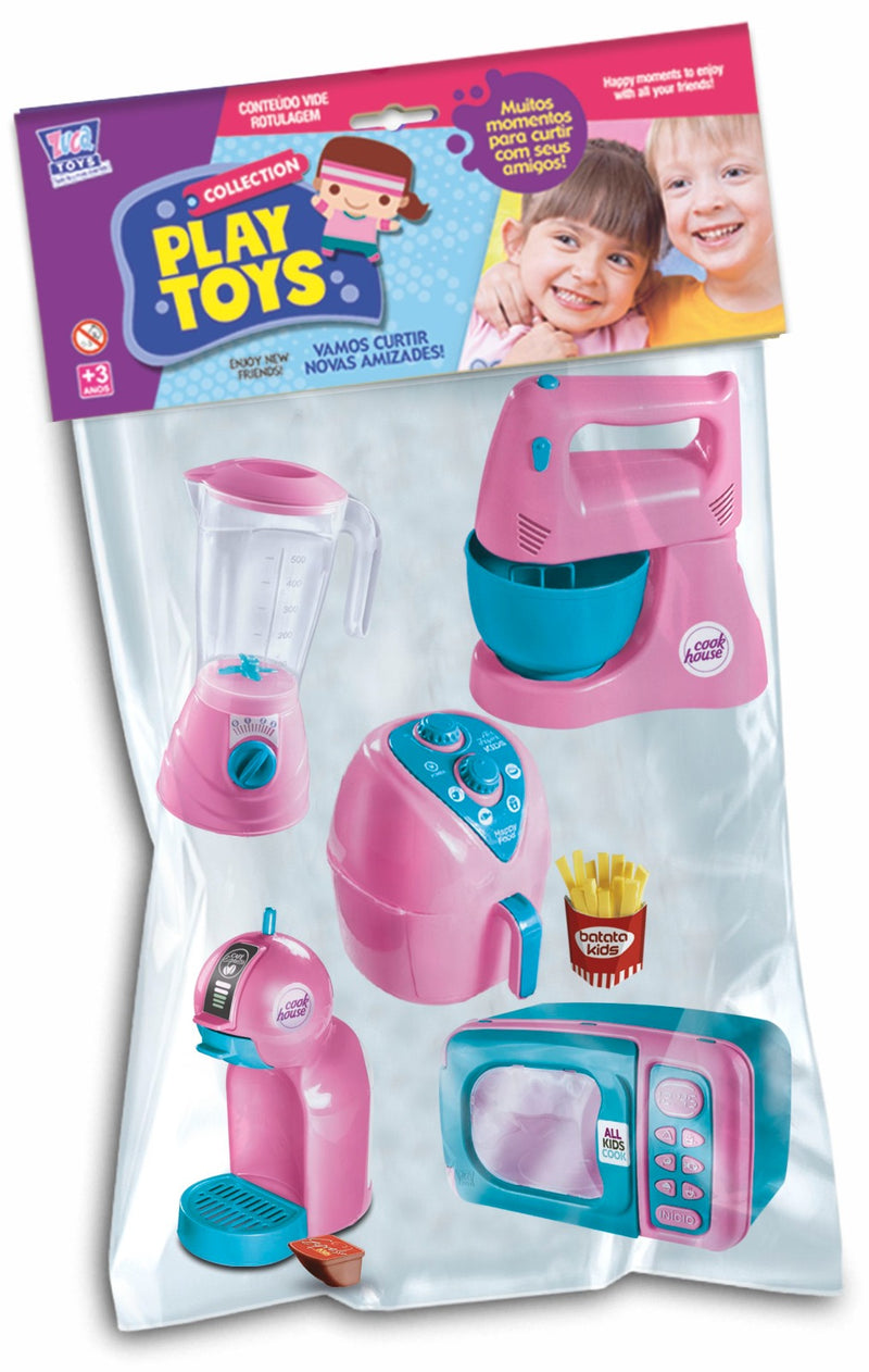 Brinquedos Air Fryer, Batedeira, Cafeteira, Micro-Ondas e Liquidificador
