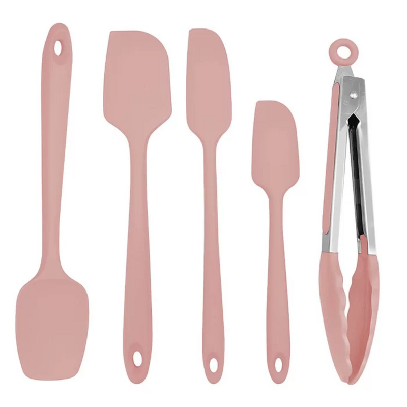 Kit Espátulas e Pegador em Silicone 5 Peças