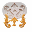 Molde de Silicone Arabesco Folha Para Confeitaria e Biscuit