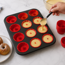 Forma 12 Cav + Forminhas Silicone Empada Pão Queijo Pudim