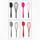 Kit Utensílios Espátula Silicone + Fouet Batedor de Claras