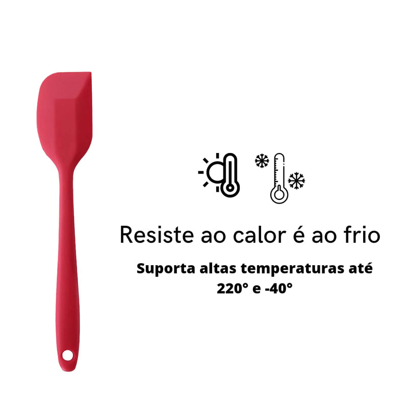 6 Espátulas 27 Cm Pão Duro Reforçada Silicone Maciço Multiuso