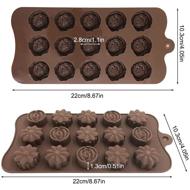 Molde de Silicone Para Chocolate e Bombom Rosa