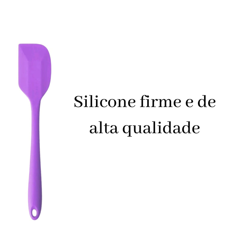 3 Espátulas De Cozinha Silicone Maciço Multiuso Pão Duro