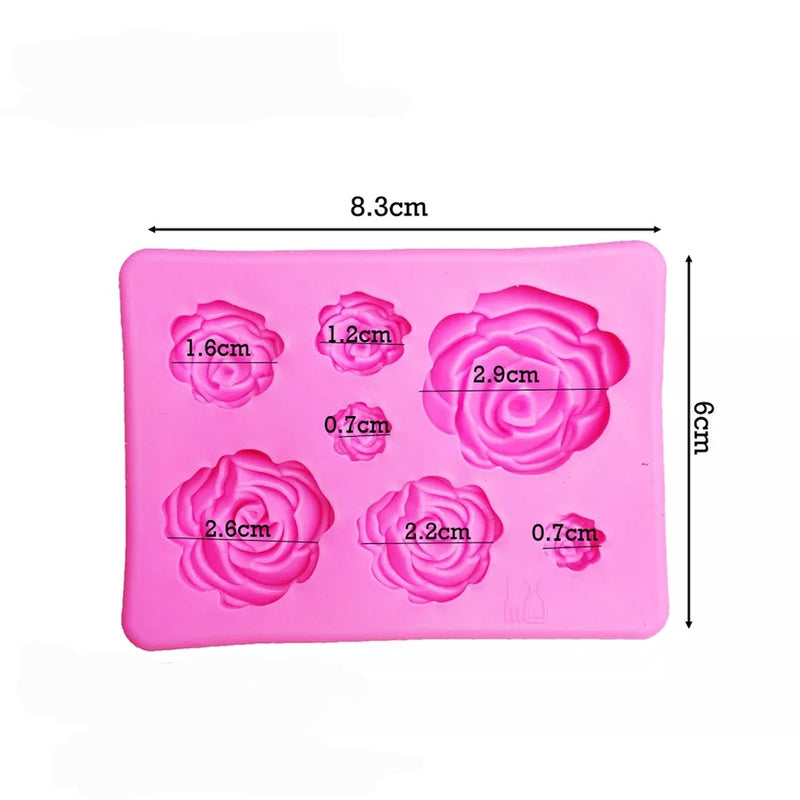 Molde de Silicone Mini Rosas Para Confeitaria e Artesanato F 380