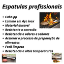 Kit 3 Espátulas Aço Inox Lanche Chapeiro Pizza Cozinha