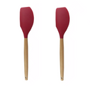 2 Espátulas Raspadora Pão Duro Madeira e Silicone