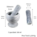 Pilão De Marmore e Socador De Alho Temperos De Cozinha Cinza