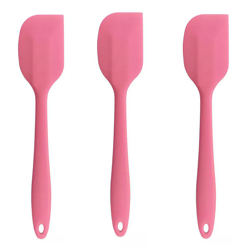 3 Espátulas 21 Cm Pão Duro Silicone Maciço Reforçada