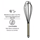 Fouet Batedor 29 Cm Inox Silicone Ovos Massas Bolos Cremes