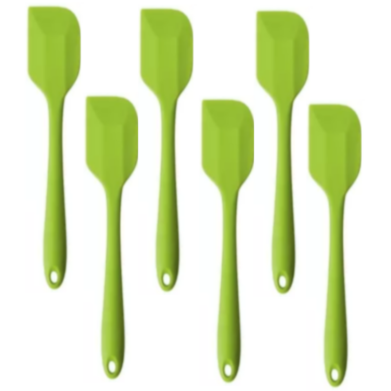 6 Espátulas 21 Cm Pão Duro Silicone Maciço Reforçada