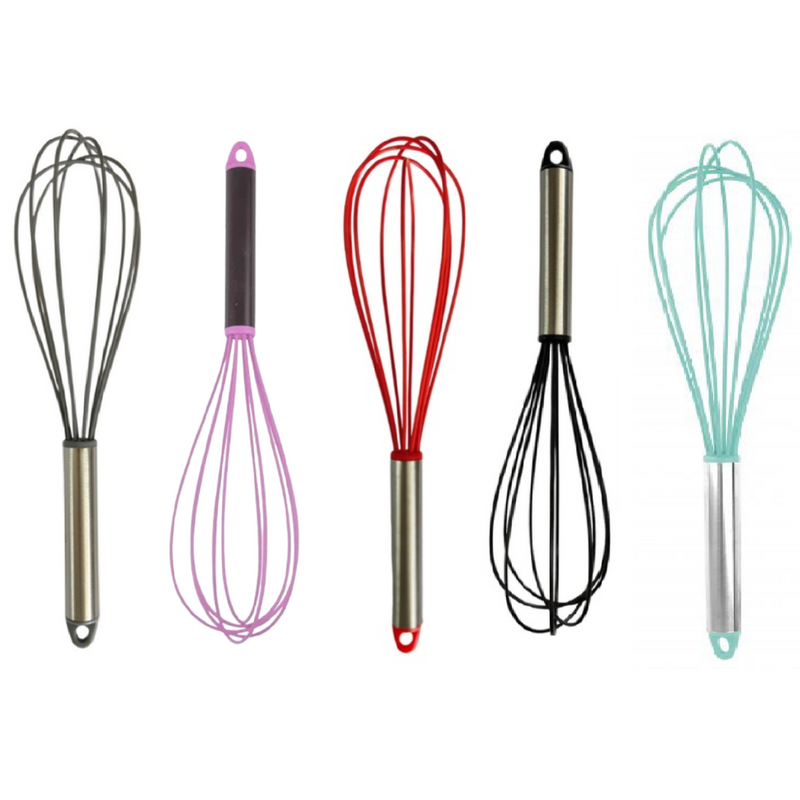 Fouet Batedor 29 Cm Inox Silicone Ovos Massas Bolos Cremes