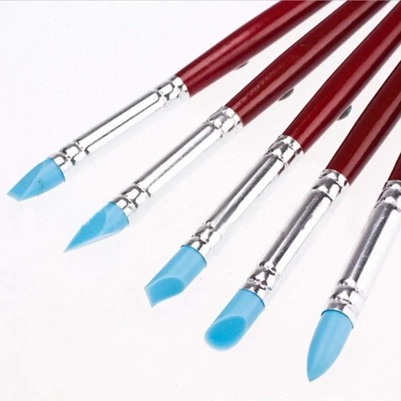 Kit Com 5 Estecas de Silicone Para Modelagem e Artesanato