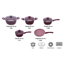 Jogo 5 Pçs de Panelas PREMIUM Revestimento Cerâmica Indução