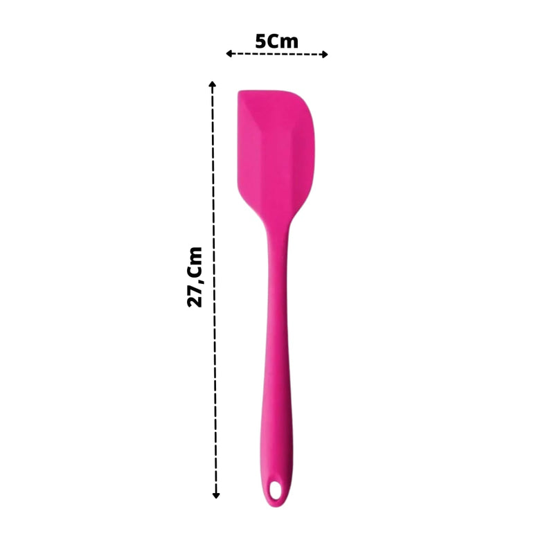 6 Espátulas 27 Cm Pão Duro Reforçada Silicone Maciço Multiuso