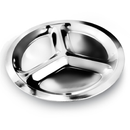 Petisqueira Redonda de Aço Inox Para Servir Com 3 Divisões