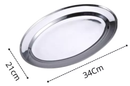 Bandeja Oval Aço Inoxidável Petiscos Porçoes Saladas 34x21 Cm