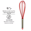 Fouet Batedor 29 Cm Inox Silicone Ovos Massas Bolos Cremes