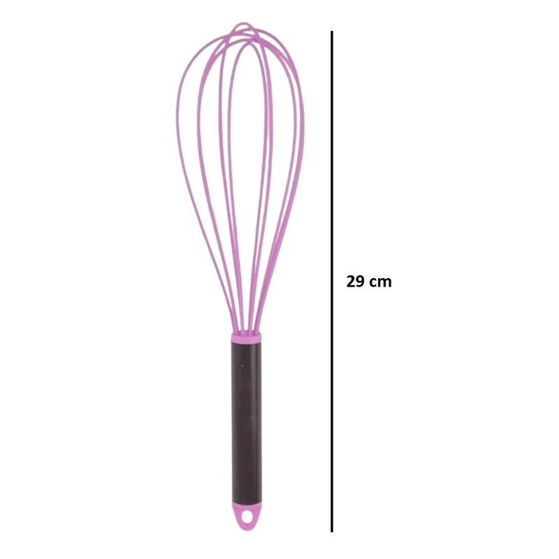 Fouet Batedor 29 Cm Inox Silicone Ovos Massas Bolos Cremes