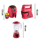 Kit 4 Brinquedos Air Fryer Batedeira Liquidificador Cafeteira