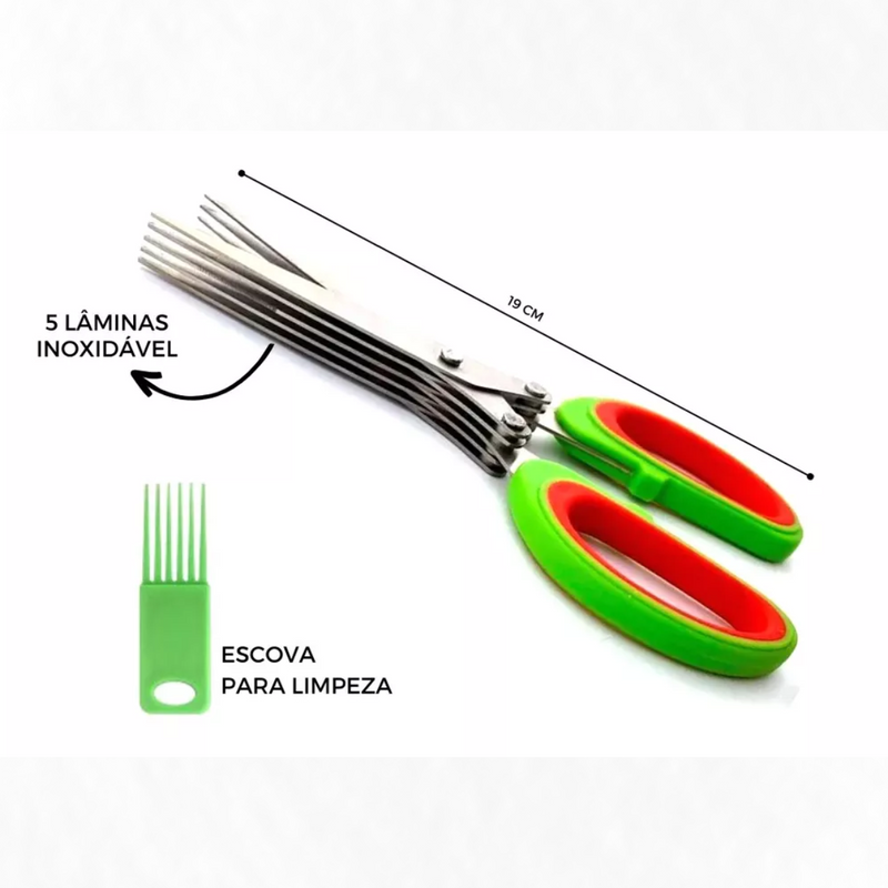 Tesoura Aço Inoxidável 5 Lâminas CM 414