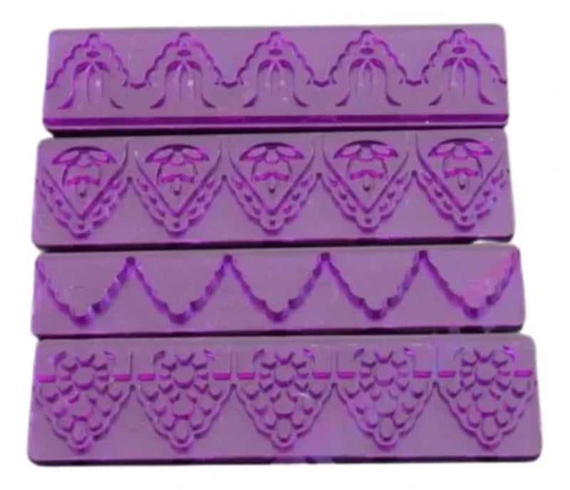 Kit De 4 Réguas Para Decorar Bolo Pasta Americana CM 318